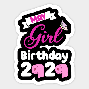 May girl birthday 2020 pink Sticker